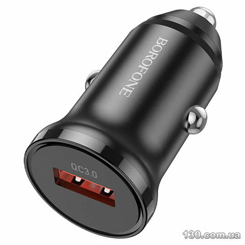 Автомобильное зарядное устройство Borofone BZ18 single port QC3.0 car charger 18W Black BZ18B