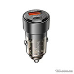 Автомобильное зарядное устройство Borofone BZ20 Smart 38W dual port PD20W+QC3.0 car charger Transparent Black BZ20TB