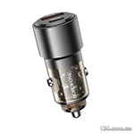 Автомобильное зарядное устройство Borofone BZ20A Smart 83W dual port PD65W+QC3.0 car charger Transparent Black