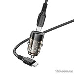 Автомобильное зарядное устройство Borofone BZ29A Talented PD36W+QC3.0 car charger set (Type-C to Type-C) Black