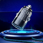 Автомобильное зарядное устройство Borofone BZ29A Talented PD36W+QC3.0 car charger set (Type-C to Type-C) Black
