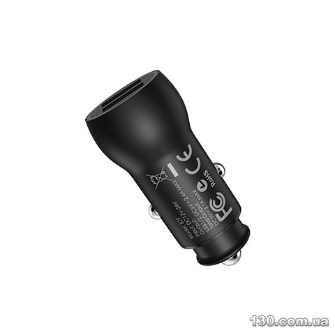 Автомобильное зарядное устройство Borofone BZ9 Wise route dual port car charger Black BZ9B