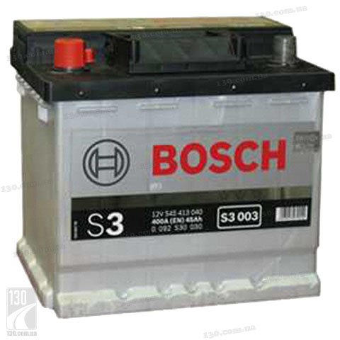 Автомобильный аккумулятор Bosch S3 (0092S30030) 45 Ач «+» слева