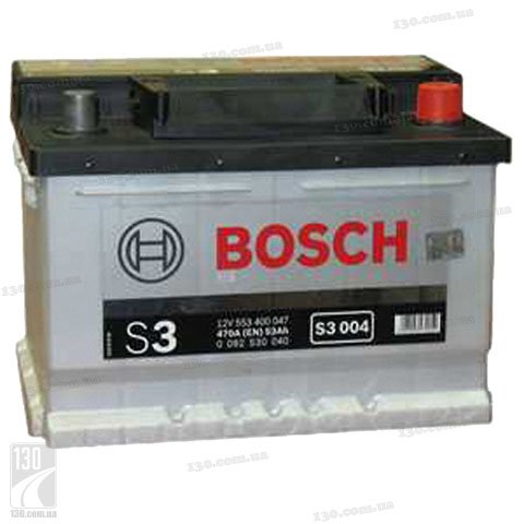 Bosch S3 553 400 047 53 Ah — car battery right “+”