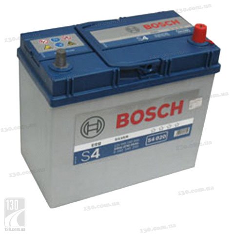 Bosch S4 Silver 545 155 033 45 Ah — car battery right “+” for Asia type cars