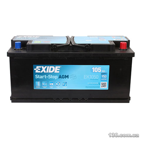 EXIDE AGM 6CT — автомобільний акумулятор 105 Аг «+» праворуч