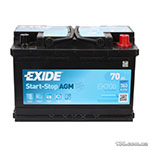 Автомобильный аккумулятор EXIDE AGM 6CT 70 Ач «+» справа