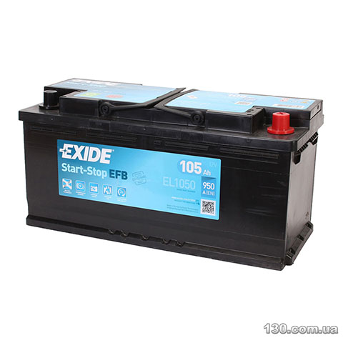 Car battery EXIDE EFB 6CT 105 Ah right «+»