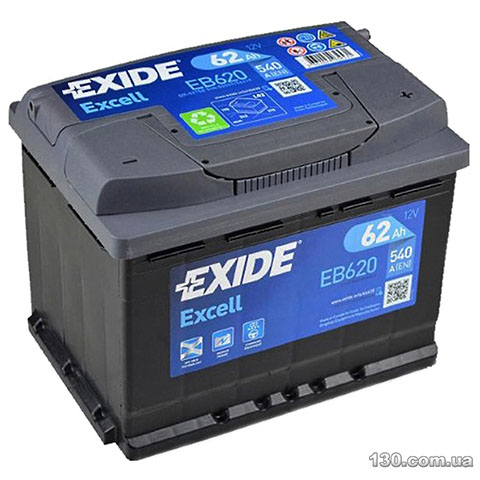 EXIDE Excell 6CT — автомобильный аккумулятор 62 Ач «+» справа