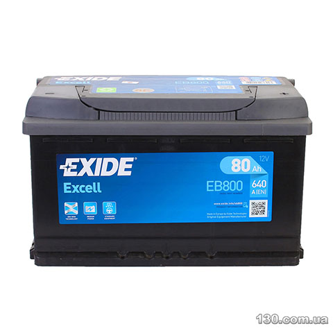 EXIDE Excell 6CT — автомобільний акумулятор 80 Аг «+» праворуч