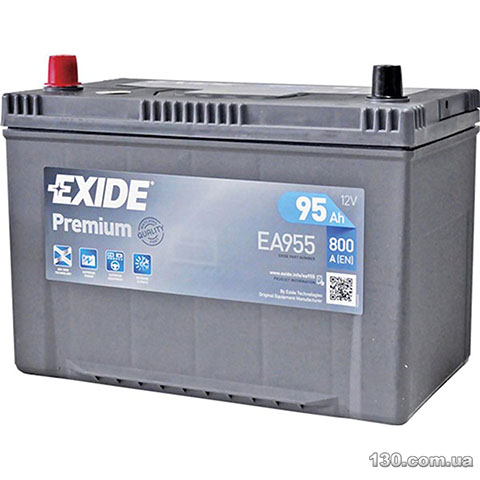 Car battery EXIDE Premium 6CT ASIA 95 Ah left «+»