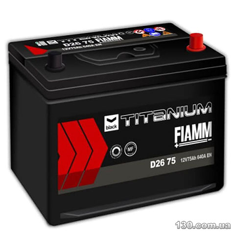 Car battery FIAMM Titanium Black 6CT 75Ah Asia D26 «+» right