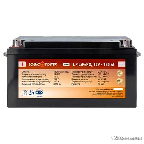 Logic Power LP LiFePO4 — автомобильный аккумулятор 180 Ач «+» слева