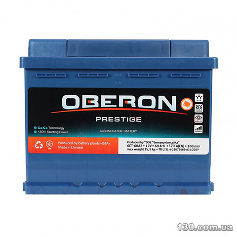 Oberon Prestige 6CT 60Ah — автомобильный аккумулятор «+» справа AKBLU10202