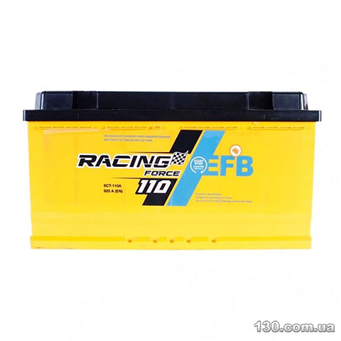 Racing Force Premium EFB 6CT 110Ah — автомобильный аккумулятор «+» справа