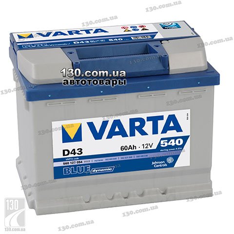 Автомобільний акумулятор Varta Blue Dynamic 6СТ-60АЗ 560127 60 Аг «+» ліворуч