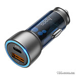 Car charger HOCO NZ8 Sprinter 43W dual port PD25W+QC3.0 car charger set (C to iP) Blue