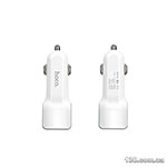 Автомобільний зарядний пристрій HOCO Z23 grand style dual-port car charger set with iP cable White