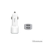 Автомобільний зарядний пристрій HOCO Z23 grand style dual-port car charger set with iP cable White