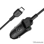 Автомобильное зарядное устройство HOCO Z39 Farsighted dual port QC3.0 18W set (Type-C) Black