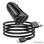 Car charger HOCO Z39 Farsighted dual port QC3.0 18W set (iP) Black