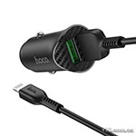 Car charger HOCO Z39 Farsighted dual port QC3.0 18W set (iP) Black