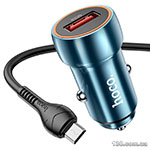 Автомобильное зарядное устройство HOCO Z46 Blue shield single port QC3.0 18W (Micro) Sapphire Blue
