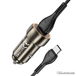 Car charger HOCO Z46 Blue shield single port QC3.0 18W (Type-C) Metal Gray