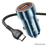 Автомобильное зарядное устройство HOCO Z46 Blue shield single port QC3.0 18W (Type-C) Sapphire Blue