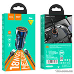 Автомобильное зарядное устройство HOCO Z46 Blue shield single port QC3.0 18W (Type-C) Sapphire Blue