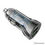 Car charger HOCO Z47 Transparent Discovery Edition dual port QC3.0 18W (Micro) Transparent Black