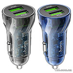 Car charger HOCO Z47 Transparent Discovery Edition dual port QC3.0 18W (Micro) Transparent Black
