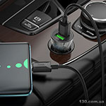 Автомобильное зарядное устройство HOCO Z47 Transparent Discovery Edition dual port QC3.0 18W (Type-C) Transparent Black