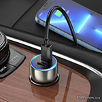 Car charger HOCO Z48 Tough 40W dual port (2C) car charger Metal Gray