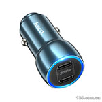 Автомобільний зарядний пристрій HOCO Z48 Tough 40W dual port (2C) car charger Sapphire Blue