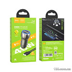 Автомобільний зарядний пристрій HOCO Z48 Tough 40W dual port (2C) car charger set (C to iP) Metal Gray