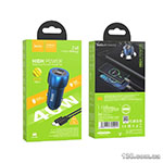 Автомобильное зарядное устройство HOCO Z48 Tough 40W dual port (2C) car charger set (C to iP) Sapphire Blue