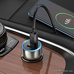 Автомобильное зарядное устройство HOCO Z48 Tough 40W dual port (2C) car charger set (Type-C to Type-C) Metal Gray