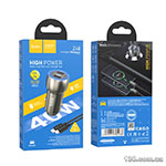 Автомобильное зарядное устройство HOCO Z48 Tough 40W dual port (2C) car charger set (Type-C to Type-C) Metal Gray