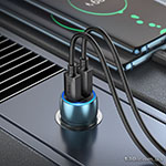 Car charger HOCO Z48 Tough 40W dual port (2C) car charger set (Type-C to Type-C) Sapphire Blue