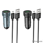 Автомобильное зарядное устройство HOCO Z49A Level single port QC3.0 18W (Micro) Metal Gray