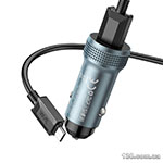 Автомобильное зарядное устройство HOCO Z49A Level single port QC3.0 18W (Micro) Metal Gray