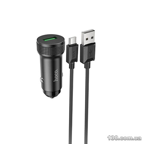 Car charger HOCO Z49A Level single port QC3.0 18W (Type-C) Black