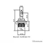 Світлодіодні автолампи (комплект) MLux LED - Silver Line H13 28 Вт, 4300К