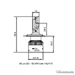 Світлодіодні автолампи (комплект) MLux LED - Silver Line H4/H19 28 Вт, 4300К