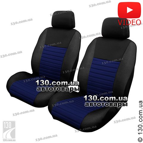 Car covers with heated Milex Arctic Dark Blue on the front seats with heat control color dark blue