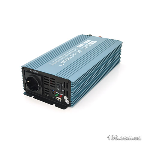 Автомобильный преобразователь напряжения (инвертор) Mexxsun MXS-1500 24/220V, 1500W с модифицированной синусоидой, 2xShuko, клеммные провода, Q4