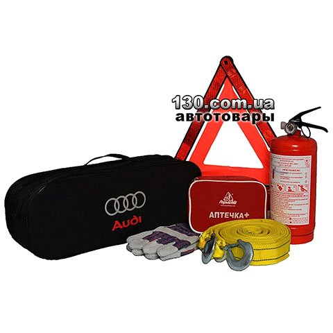 Набір автомобіліста з сумкою Poputchik 01-078-л «кросовер» чорний для Audi