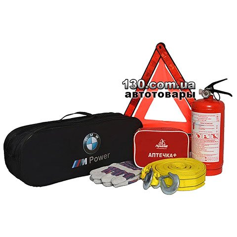 Набор автомобилиста с сумкой Poputchik 01-083-л «кроссовер» черный для BMW