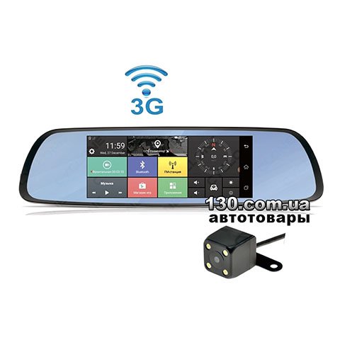 Cyclone MR-220 AND 3G — зеркало с видеорегистратором с WIFI, 3G, Bluetooth, GPS, двумя камерами и дисплеем